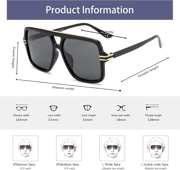Chic Oversized Polarized Sunglasses