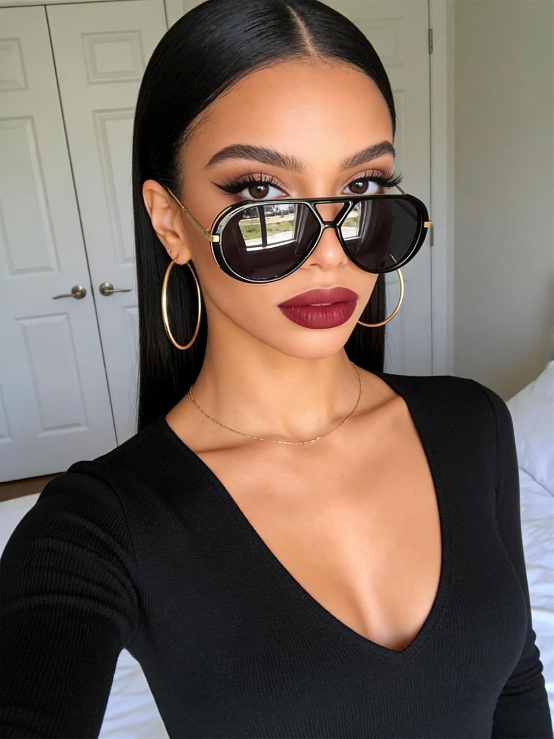 Retro Gold Aviator Sunglasses