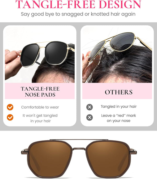 Tangle-Free Aviator Shades