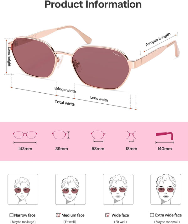 Elegant Polarized Hexagon Sunglasses
