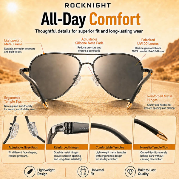 Sleek Polarized Aviator Shades