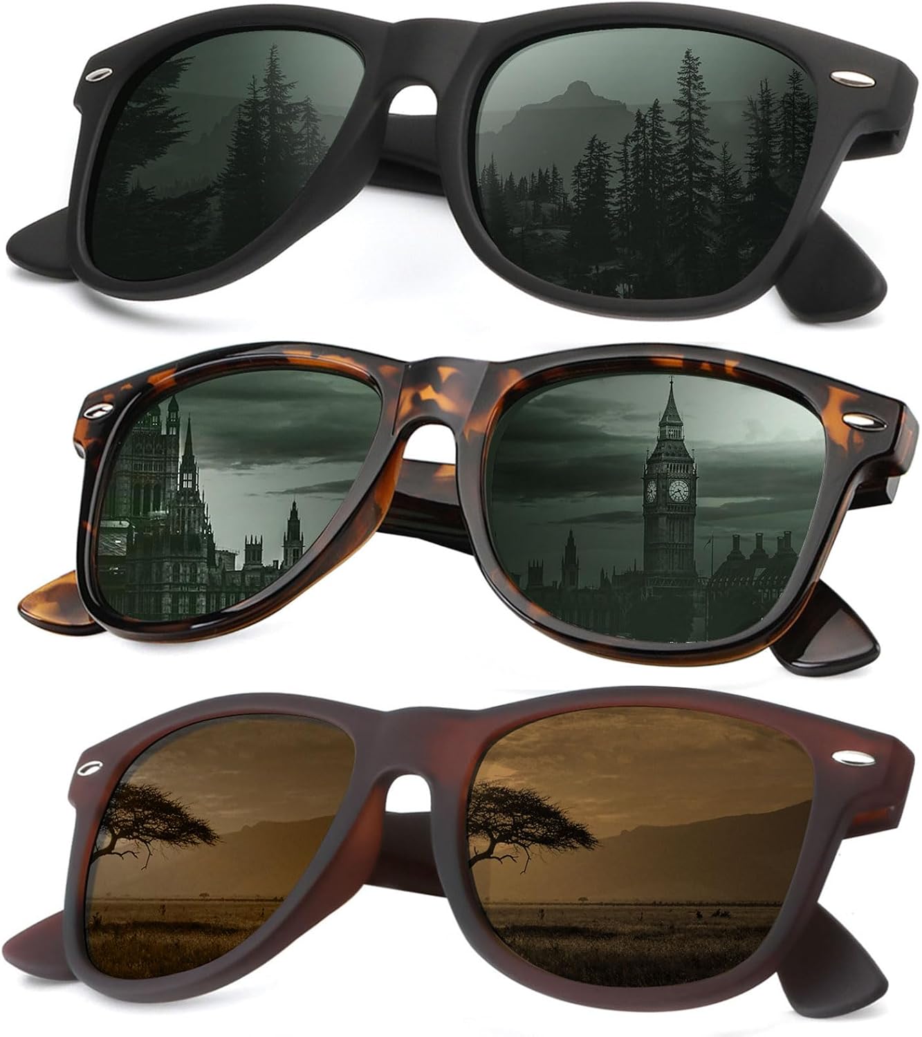 Stylish Polarized Men's Sunglasses 3PK