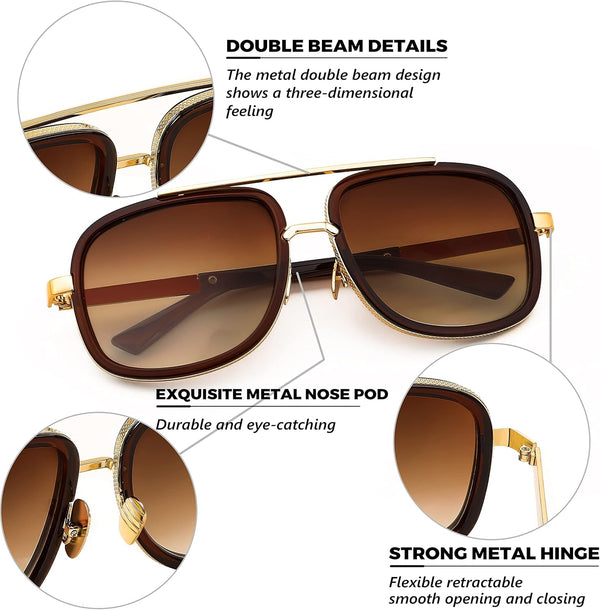 Elegant Retro Aviator Shades