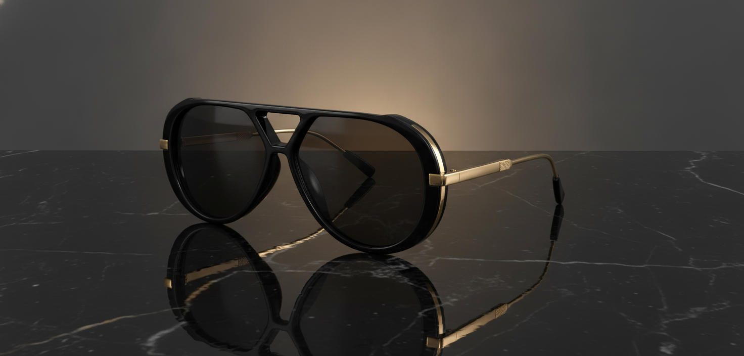 Retro Gold Aviator Sunglasses